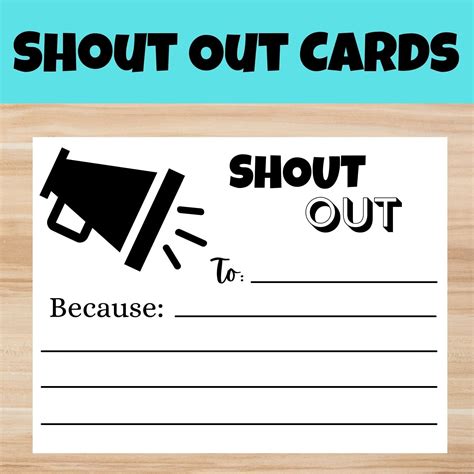Free Printable Shout Out Cards